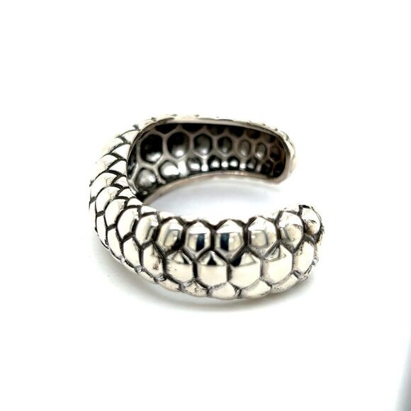 Tiffany & Co Bangle Bracelet 7.5" Medium Beehive Design Sterling Silver TIF885 - Picture 5 of 7